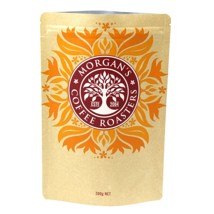 Kraft Paper Stand Up lynlås kaffe taske med Vlave