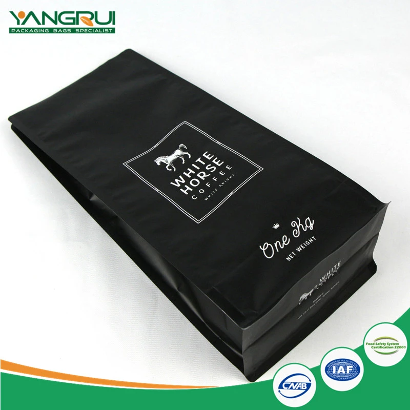 Aluminium Folie Kaffe Bag Med Ventil 8 Side Forseglet Aluminium Foil Coffee Bag With Valve 8 Side Sealed