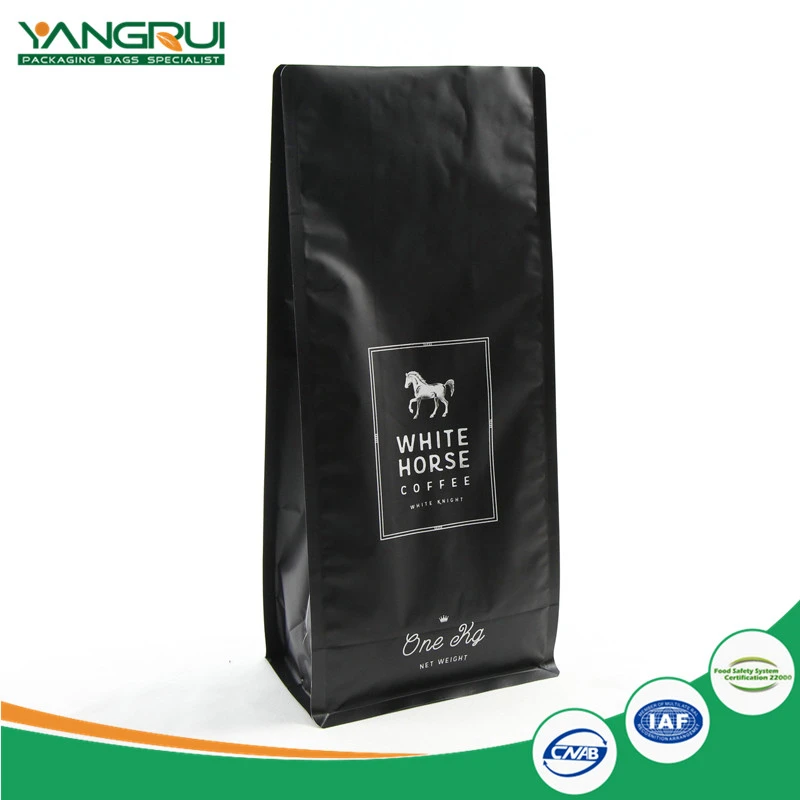 Aluminium Folie Kaffe Bag Med Ventil 8 Side Forseglet Aluminium Foil Coffee Bag With Valve 8 Side Sealed