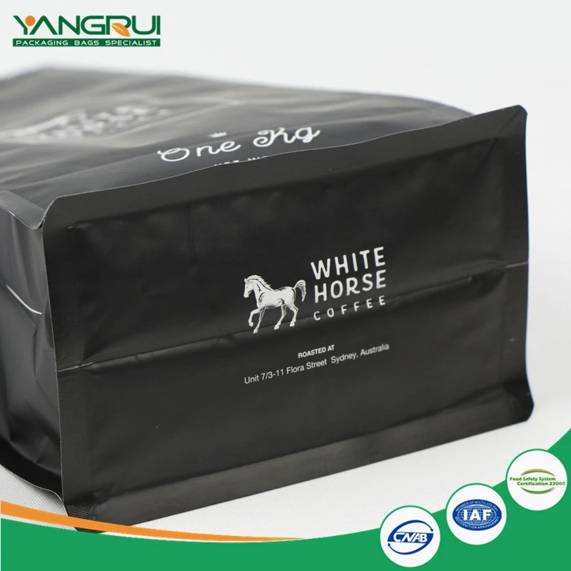 Aluminium Folie Kaffe Bag Med Ventil 8 Side Forseglet Aluminium Foil Coffee Bag With Valve 8 Side Sealed