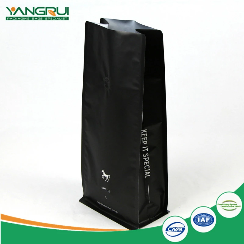 Aluminium Folie Kaffe Bag Med Ventil 8 Side Forseglet Aluminium Foil Coffee Bag With Valve 8 Side Sealed