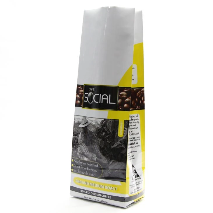 Aluminium Folie Side Gusset Kaffe Emballage Bag