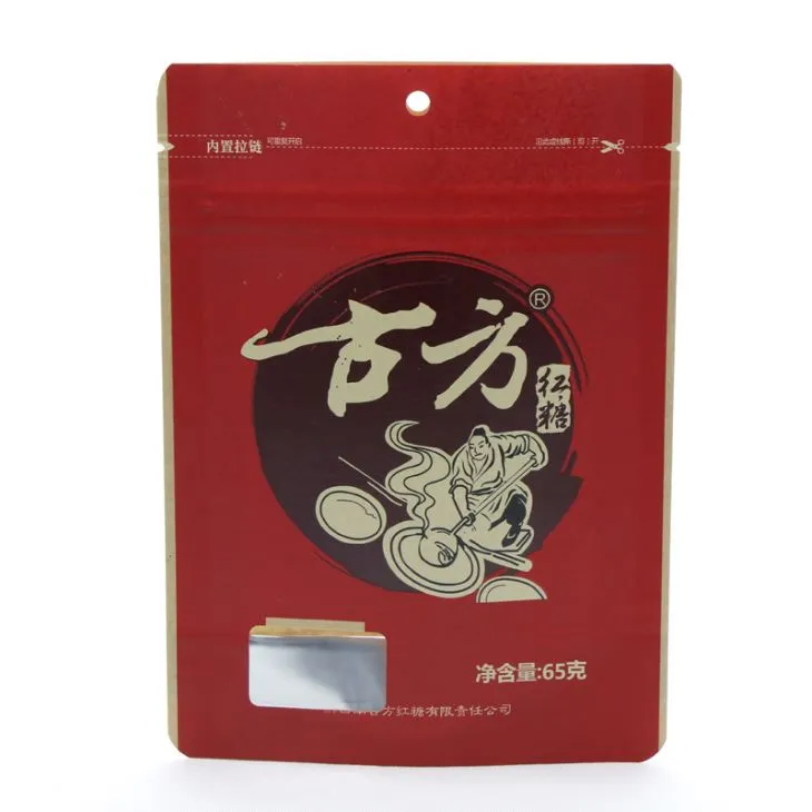 Aluminiumsfolie står op Kraft mademballagepose med lynlås