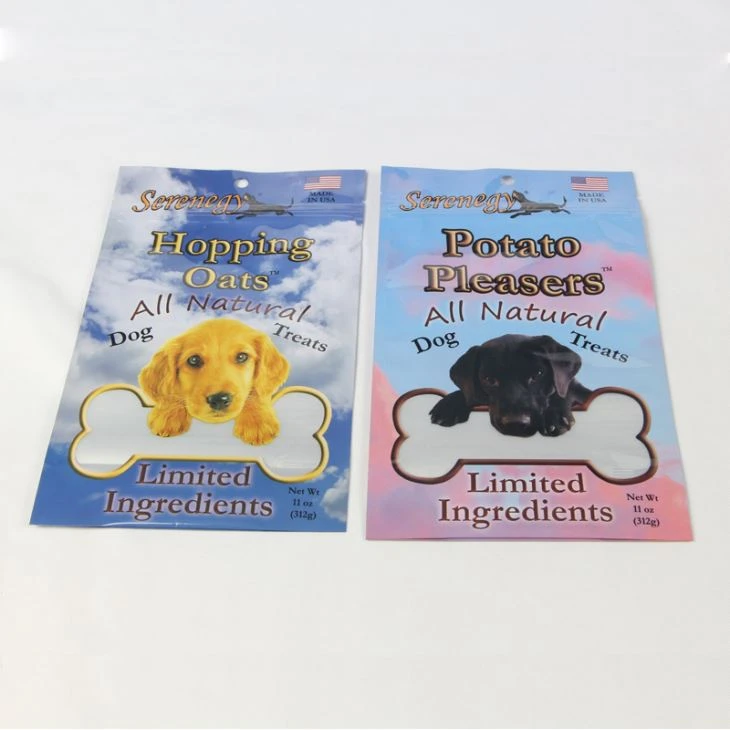 Pet Food Packaging Bag Med lynlås Dog Food Tasker