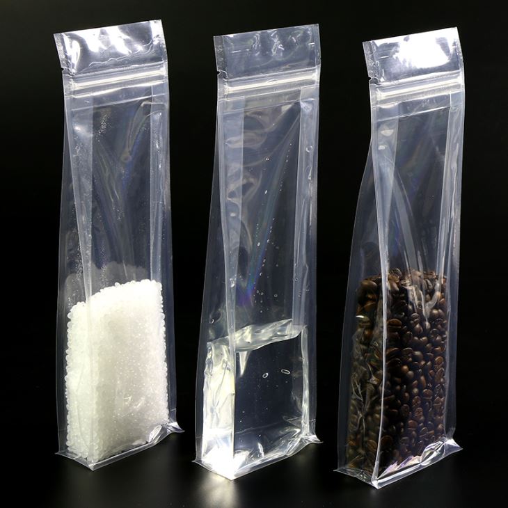 Clear Square 200g plast flad bundpose med lynlås