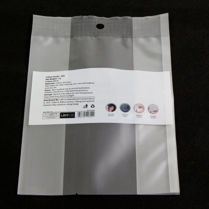 Side Gusset Cotton Swab Plastic Packaging Bags