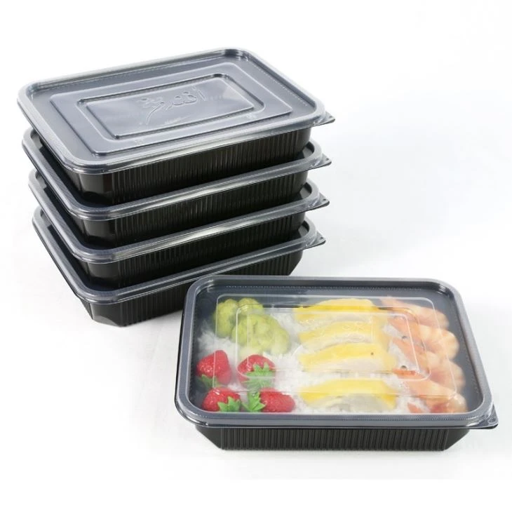 1200ml Frokost Bento Box PP Takeway Food Containere med cover låg