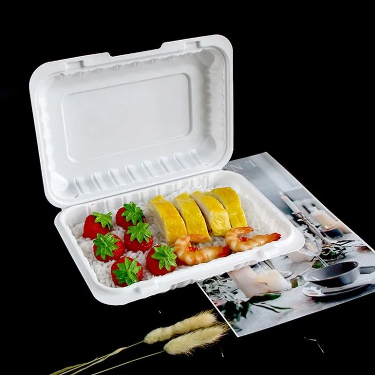 FDA Food Grade 9x6 Tommer Clamshell Engangshængte Catering Food Containere