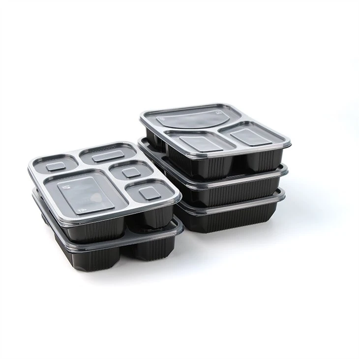 5 Compartment Plastic Bento Lunch To Go Box