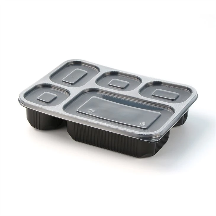 5 Compartment Plastic Bento Lunch To Go Box