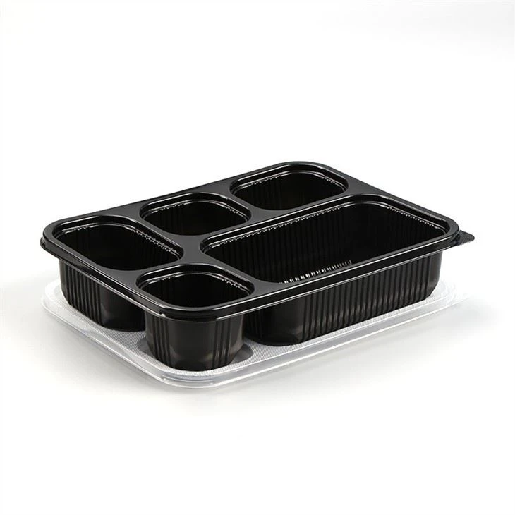5 Compartment Plastic Bento Lunch To Go Box