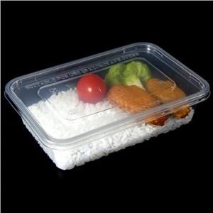 Gennemsigtig miljøvenlig mikrowavable takeaway engangsmad