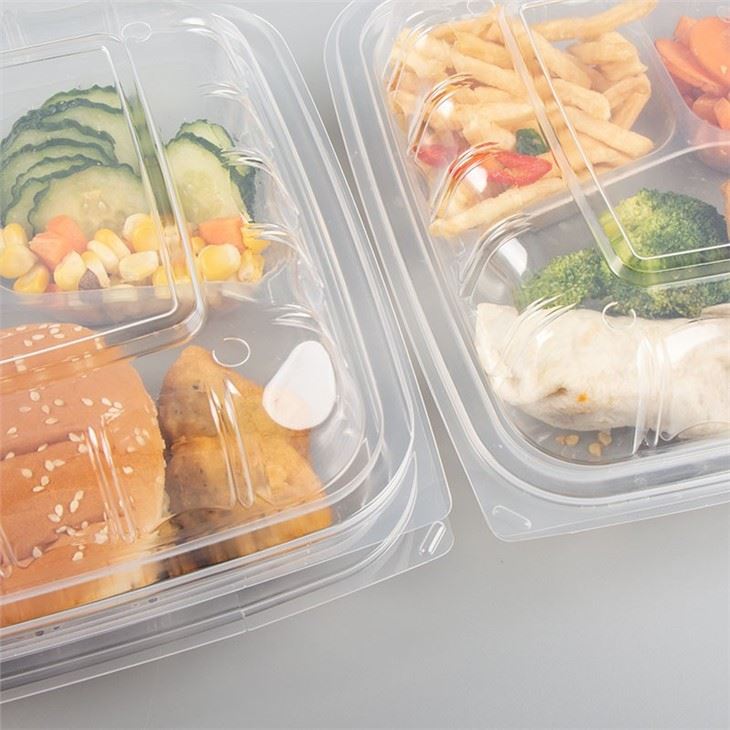 Food Packaging Container Disposable Clamshell Lunch Box Take Away Food Containers 9x9x3 3cmpt Clear Bottom With Hinged Lid