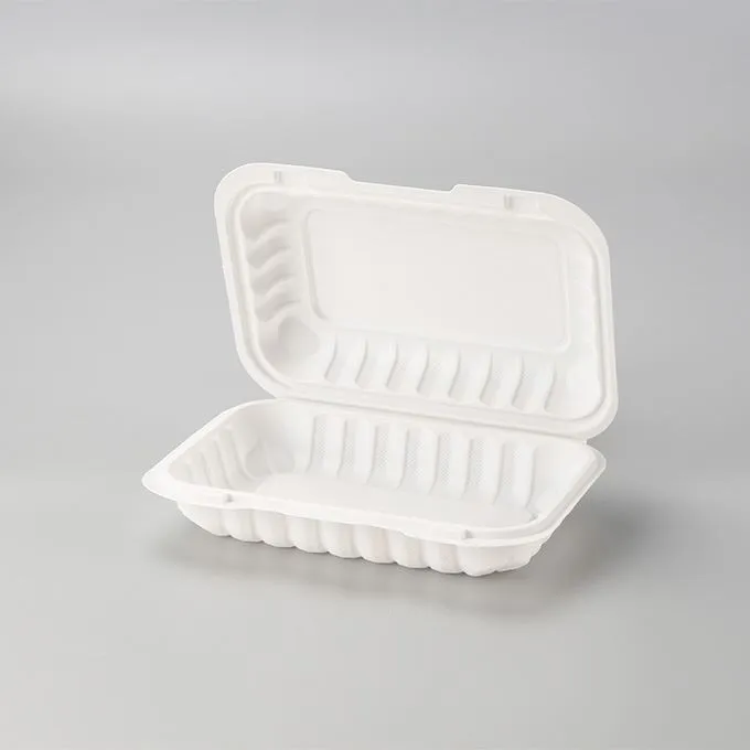 6x9 tommer Hvid Pp Madbeholdere til mikrobølgeovn Takeaway Mad To Go Madkasse Plast Genanvendelig Clamshell MadbeholderH