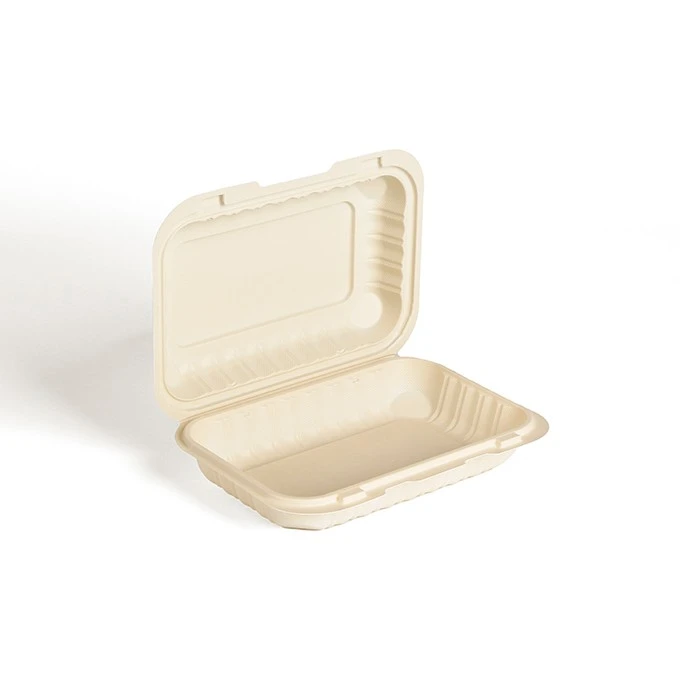 Bio Degradable 9x9inch Plastic Fire Chicken Packaging Take Out Bento Box Clamshell Food Container