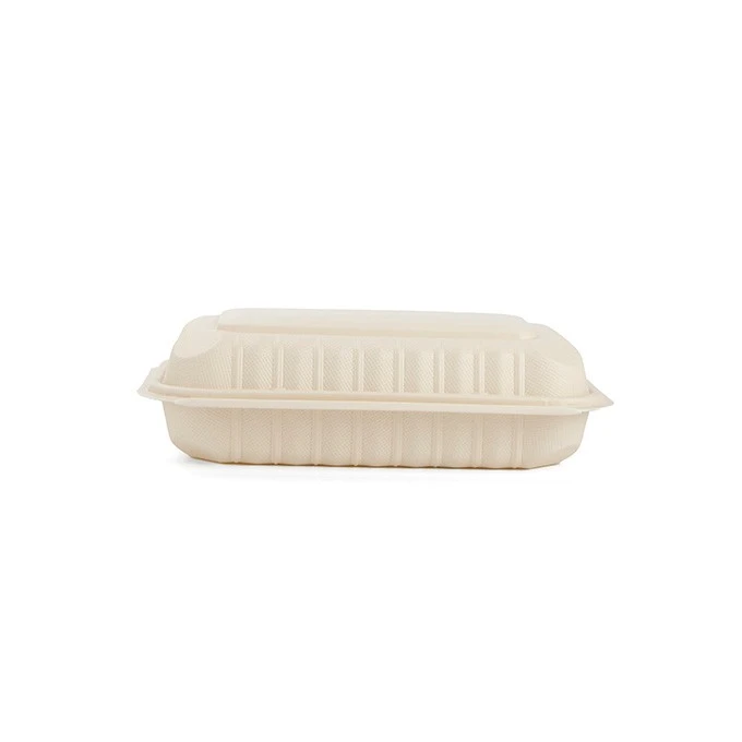 Bio Degradable 9x9inch Plastic Fire Chicken Packaging Take Out Bento Box Clamshell Food Container