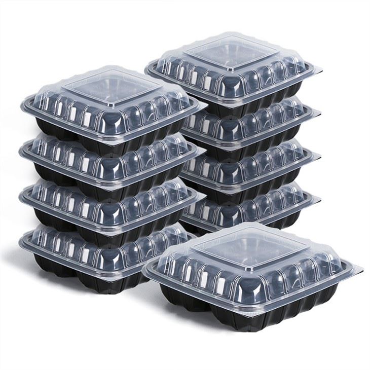 Dobbelt farve plastik madbeholder Clamshell