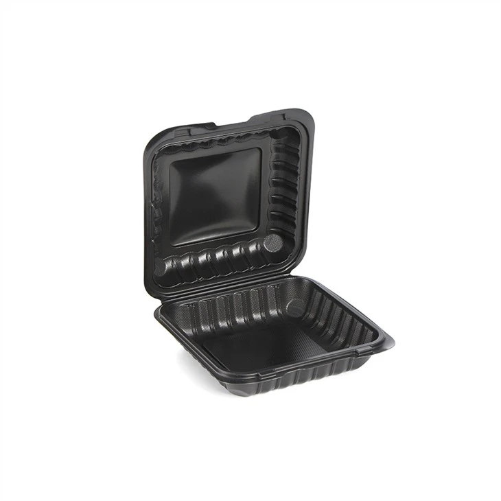 God kvalitet engangsplastopbevaringsbeholder Mikroovn Take Away Bento Box Sort madbeholder