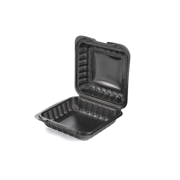 Good Quality Disposable Plastic Storage Container Microwave Take Away Bento Box Black Food Container