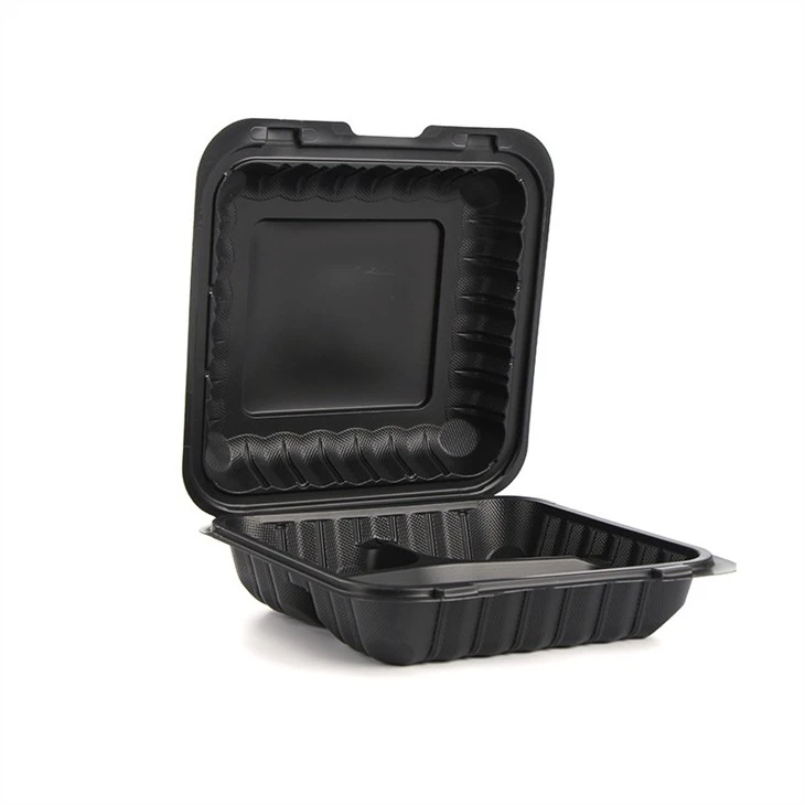 Good Quality Disposable Plastic Storage Container Microwave Take Away Bento Box Black Food Container