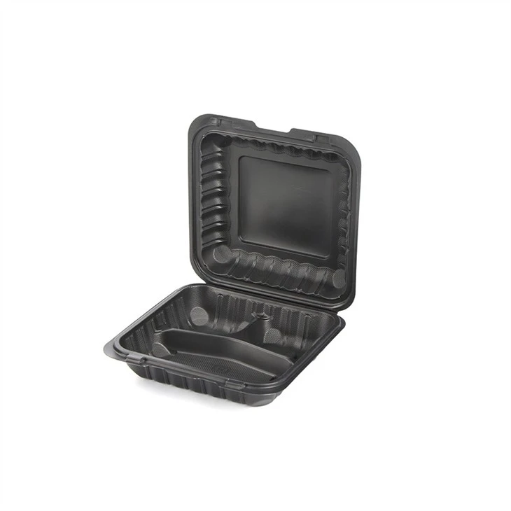 Good Quality Disposable Plastic Storage Container Microwave Take Away Bento Box Black Food Container