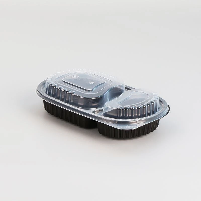 9x9x3 biologisk nedbrydeligt mikroovn, 3 rum madbeholder BPA-fri med plastiklåg