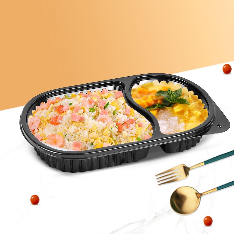 Højkvalitets termoform 3 rum hvide Clamshell To Go-kasser Frokostbeholdere 9x...
