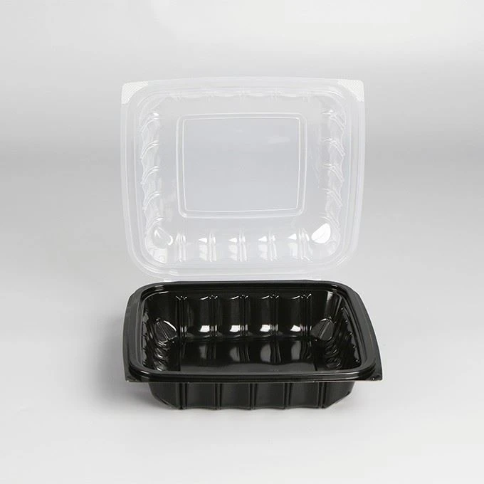 New Arrival Dual Color Food Grade Plastic Lunch Box Disposable Hinged Lid Takeout Box Deli Food Container For Super Market