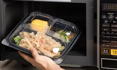 9x6inch Black Container Storage Bins Plastic Stackable To Go Box Take Out Food Packaging Sushi Box With Top Clear