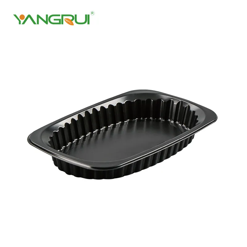 Sorte plastiske madbakker