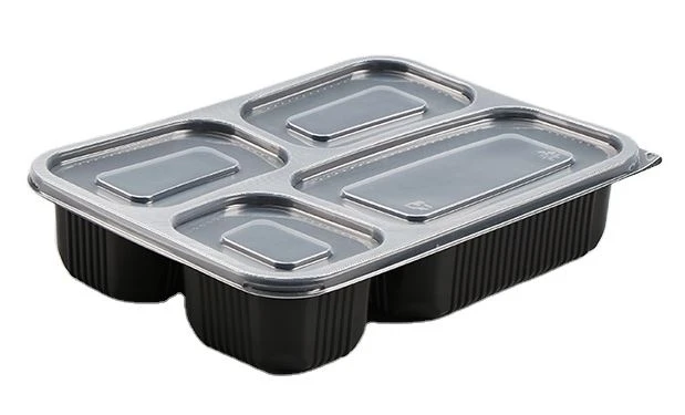 Take Away-beholder i plast med 4 rum