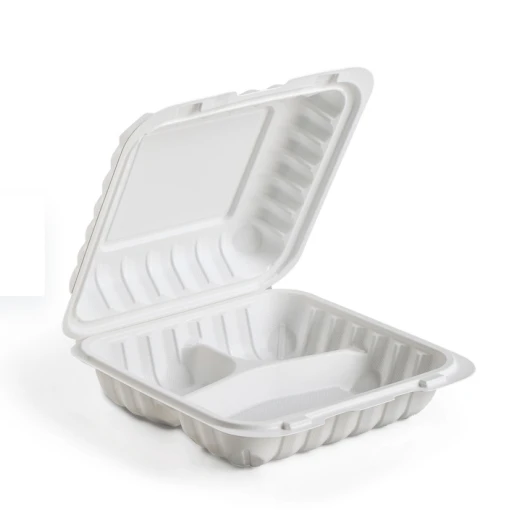8 inch MFPP Food container with 3 Compartment