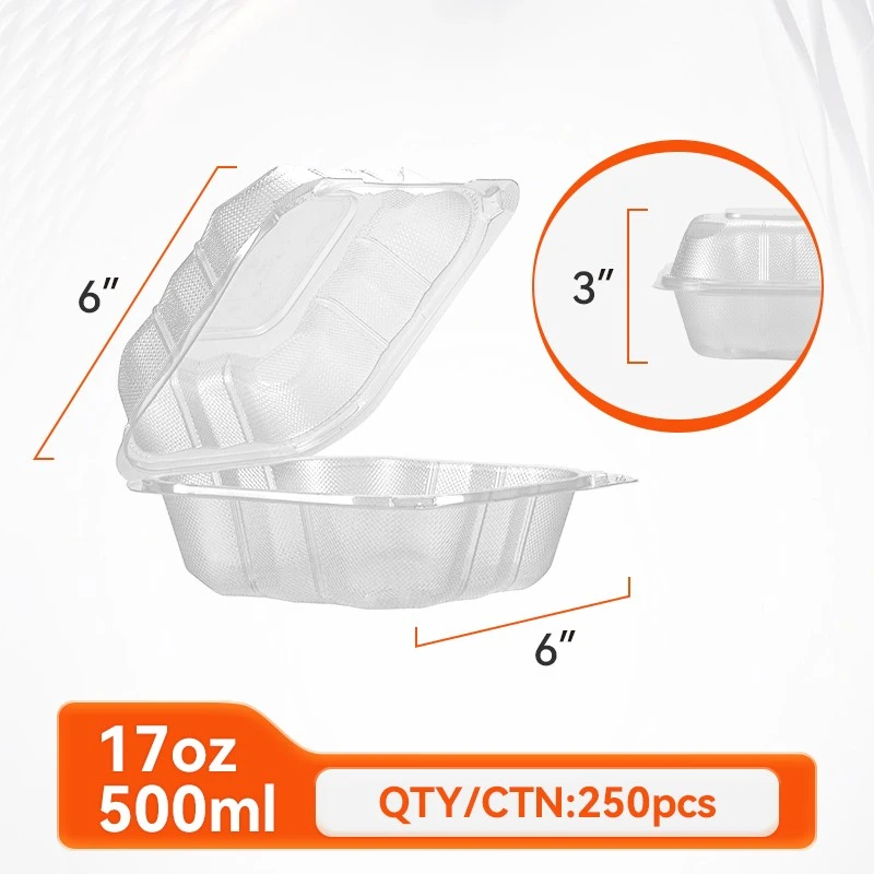 clear hinged food container
