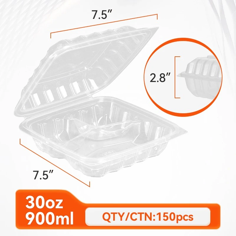 clear hinged food container