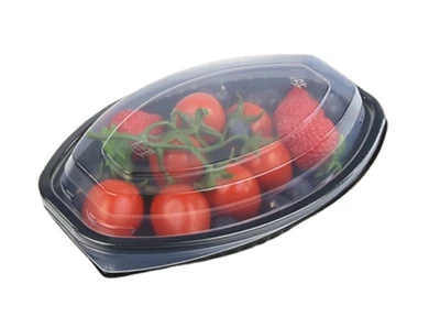 Ovale PP plastik madbeholdere med låg
